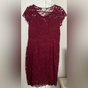Ci Sono burgundy lace teen dress
